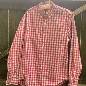 J. Crew red and grey checkered shirt